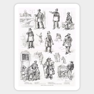 Extinct types of Old London Life 1890 Sticker